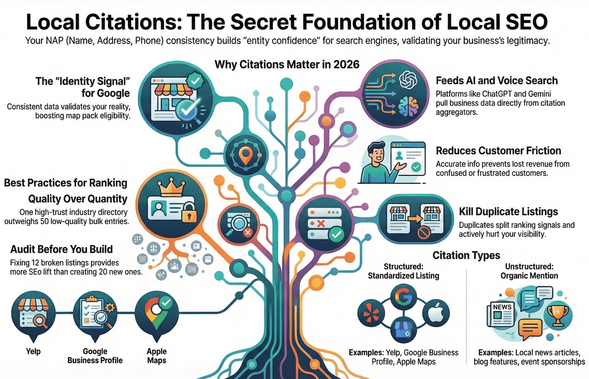 Infographic explaining what local citations are and what makes them high quality