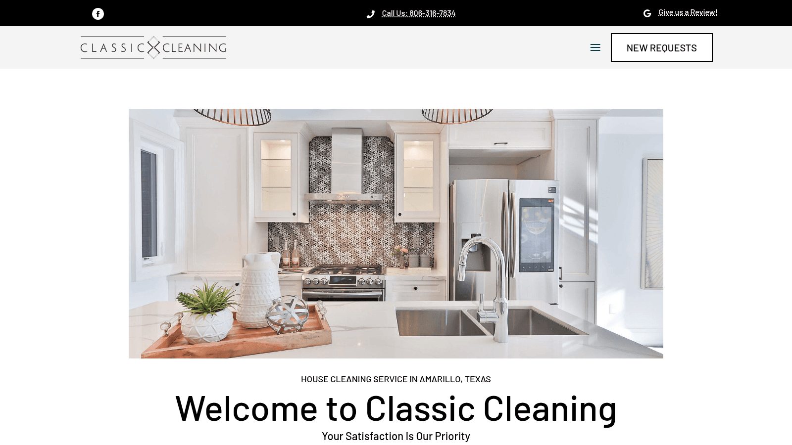 Classic Cleaning homepage, house cleaning service in Amarillo, Texas
