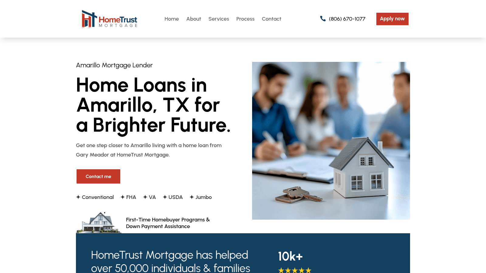 Loans by Gary homepage with the Amarillo Mortgage Lender headline and apply button