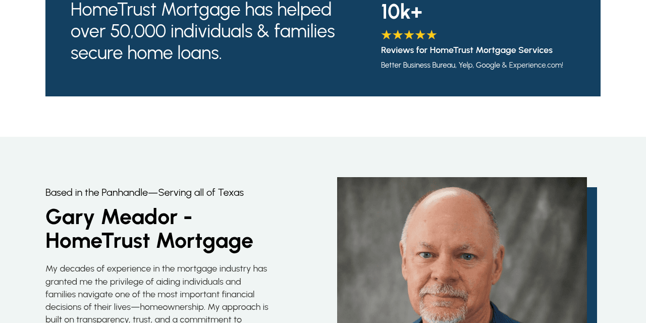 Loans by Gary homepage, an Amarillo mortgage lender built around loan programs and an apply path