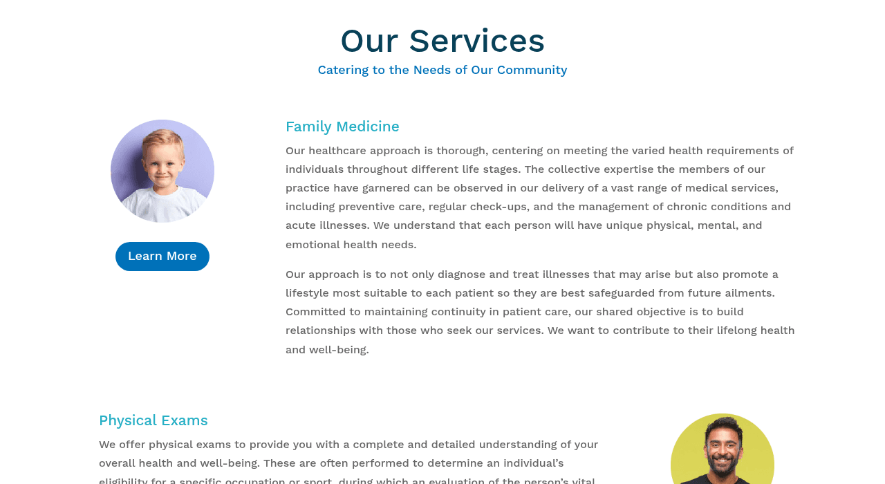 North Heights services section detailing its family-medicine care