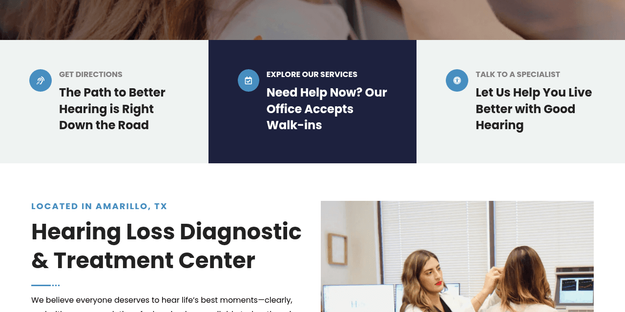 The Hearing Haven homepage, Amarillo's newest hearing-care practice built for easy booking