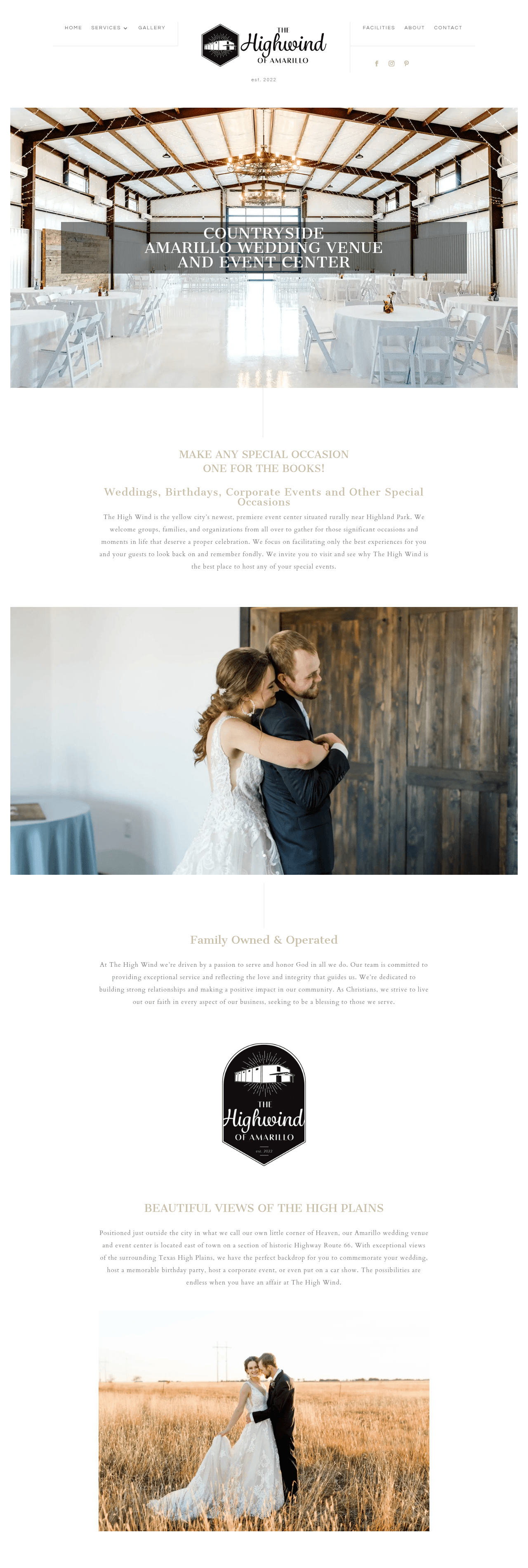 Full-length view of The Highwind of Amarillo homepage