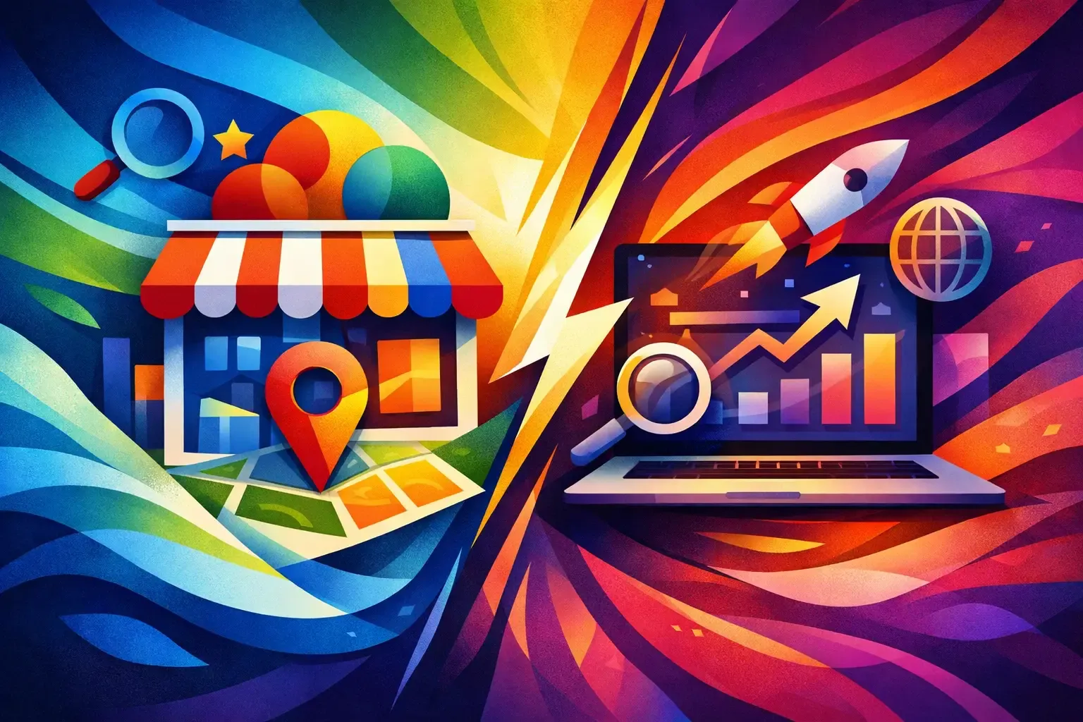 Comparing Google Business Profile and website SEO