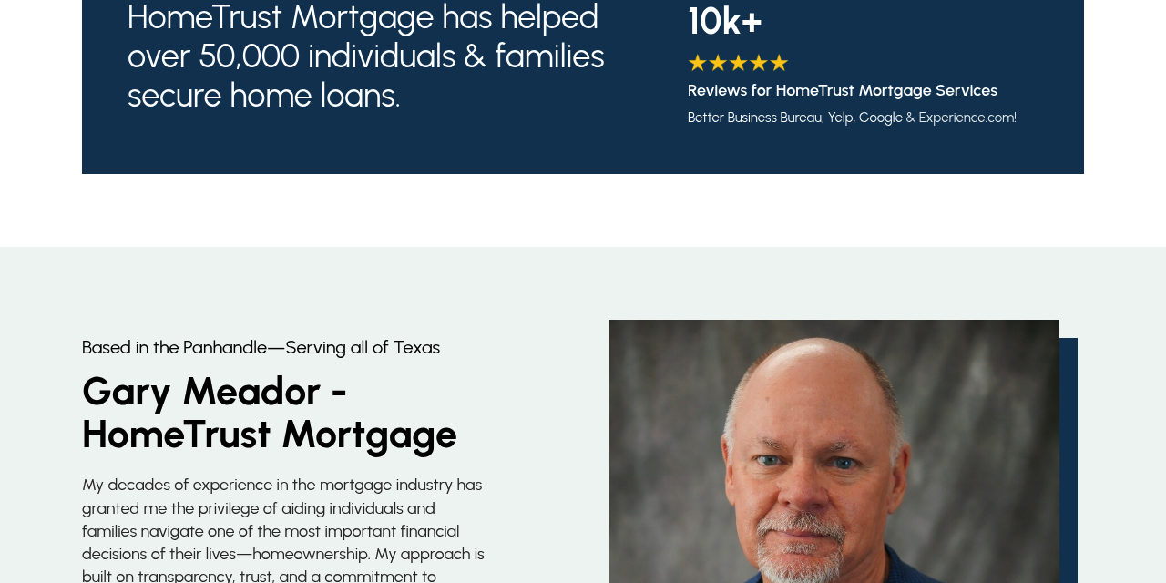 Loans by Gary homepage, an Amarillo mortgage lender built around loan programs and an apply path