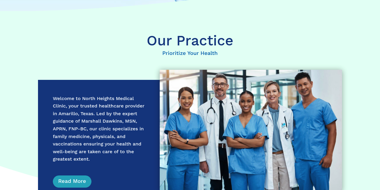 North Heights Medical Clinic homepage with booking and new-patient forms one tap away