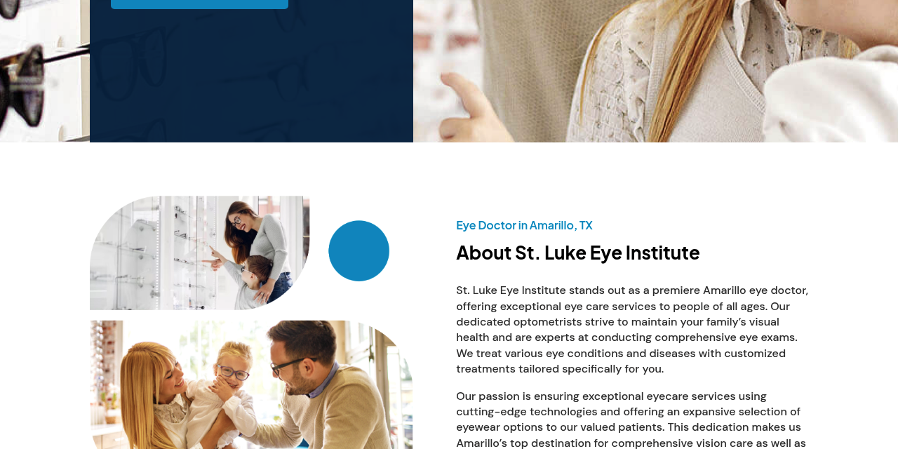 St. Luke Eye Institute homepage built around 'eye doctor near me' searches