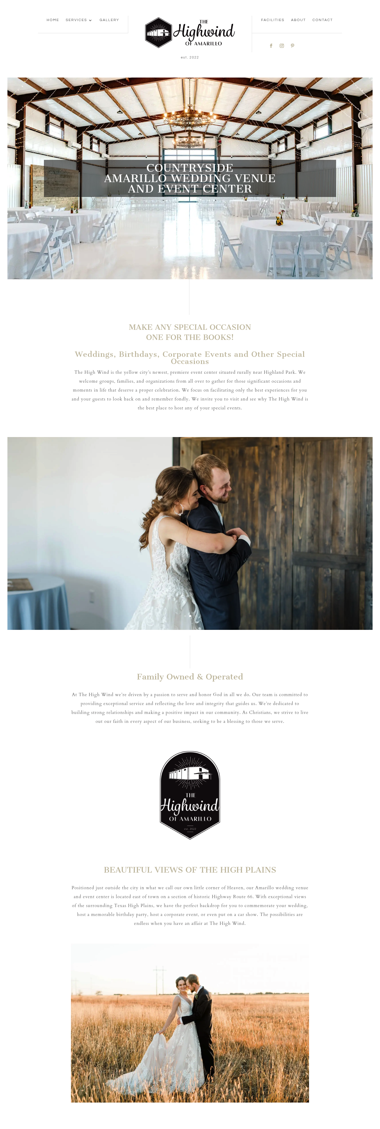 Full-length view of The Highwind of Amarillo homepage